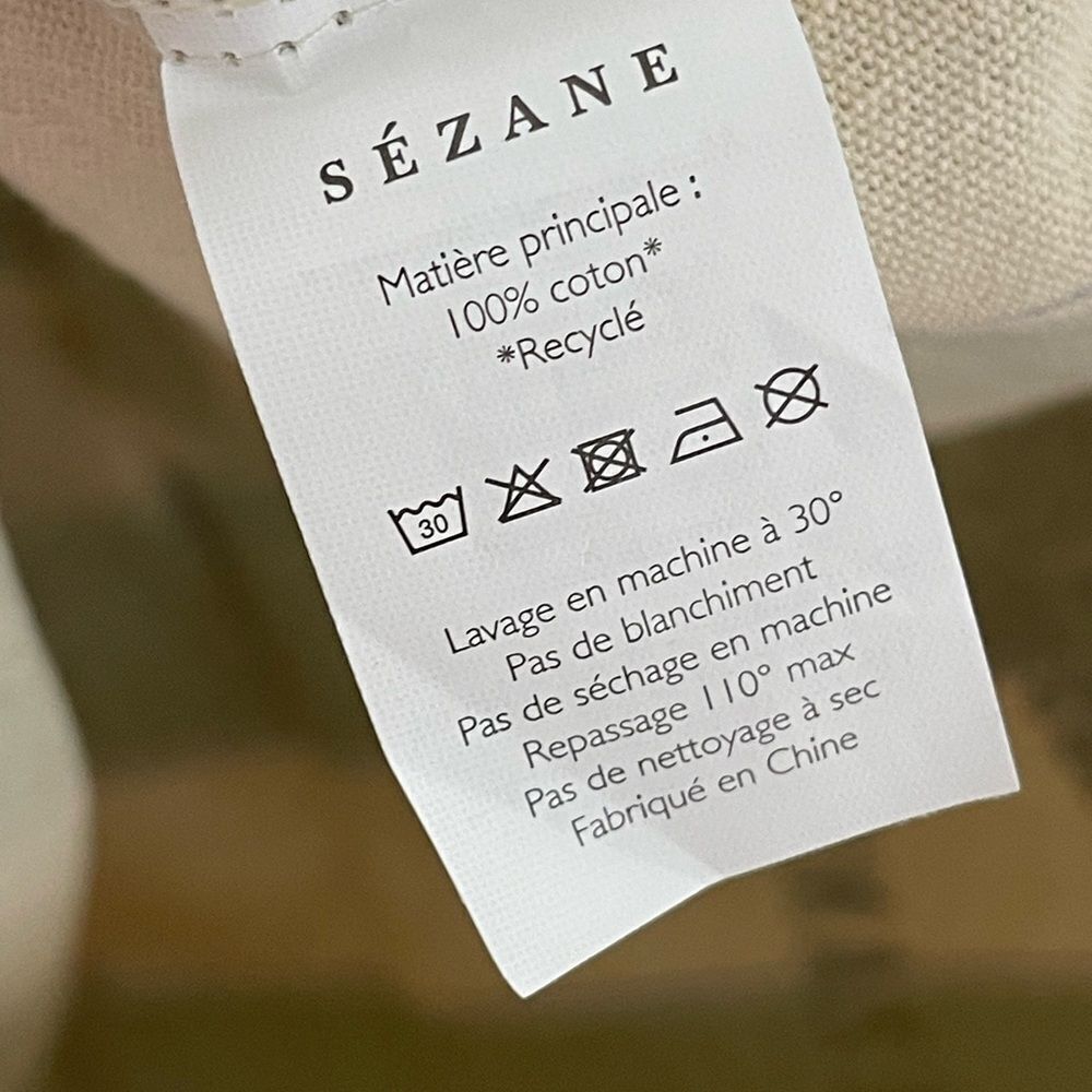 Sezane Green and White Striped Tote Bag - Picture 5 of 7